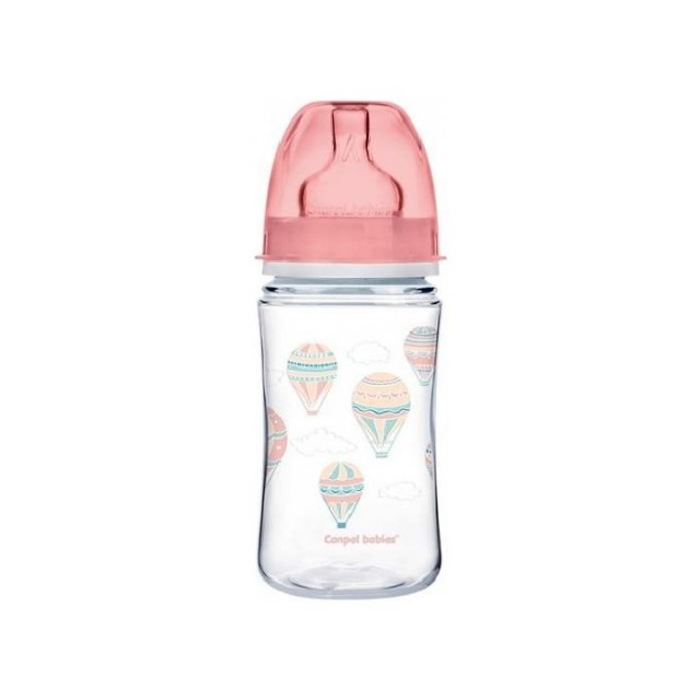 CANPOL BABY WIDE NECK BOTTLE - EASY START CLOUDS PINK 240ML